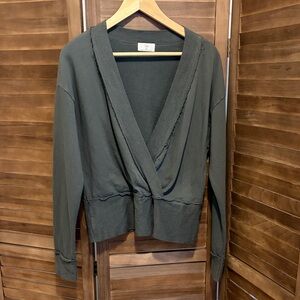 T.La Deep Green Wrap Sweatshirt
